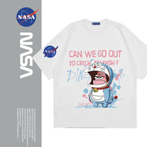 NASA joint Xinjiang pure cotton Mars interstellar transport T-shirt printed short sleeve round collar national tide 2329