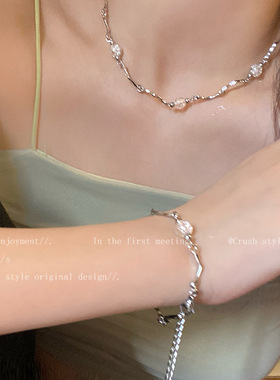 不规则金属项链女夏季冷淡风百搭颈链配饰ins小众设计感手链 热卖