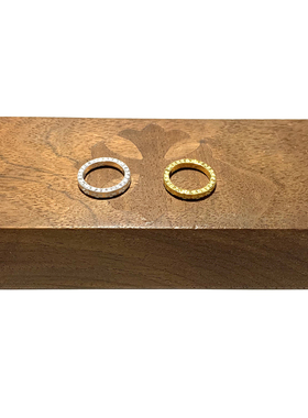 匠银JY 925纯银镀22k金3MM十字花十字架字母FUCKU情侣戒指指环