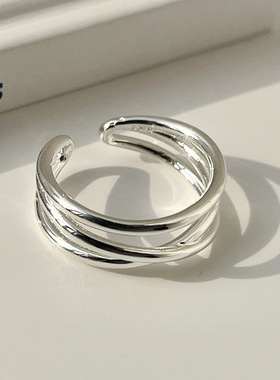 我们的翻译官宋茜林西同款戒指银色开口可调节显手细百搭指环指圈