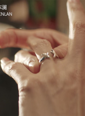 灿烂的转身秦岚苏菲同款戒指白鸽图案安宁邓家佳s925纯银开口调节