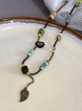 另一种蓝宋茜陈小满同款复古风项链民族风时尚串珠高级感锁骨链