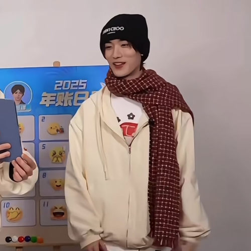 丁程鑫同款红色格子围巾新年红圣诞礼物保暖加厚围脖2026新款百搭 - 图2