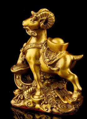 瑞君黄铜祝福中式办公室区摆件