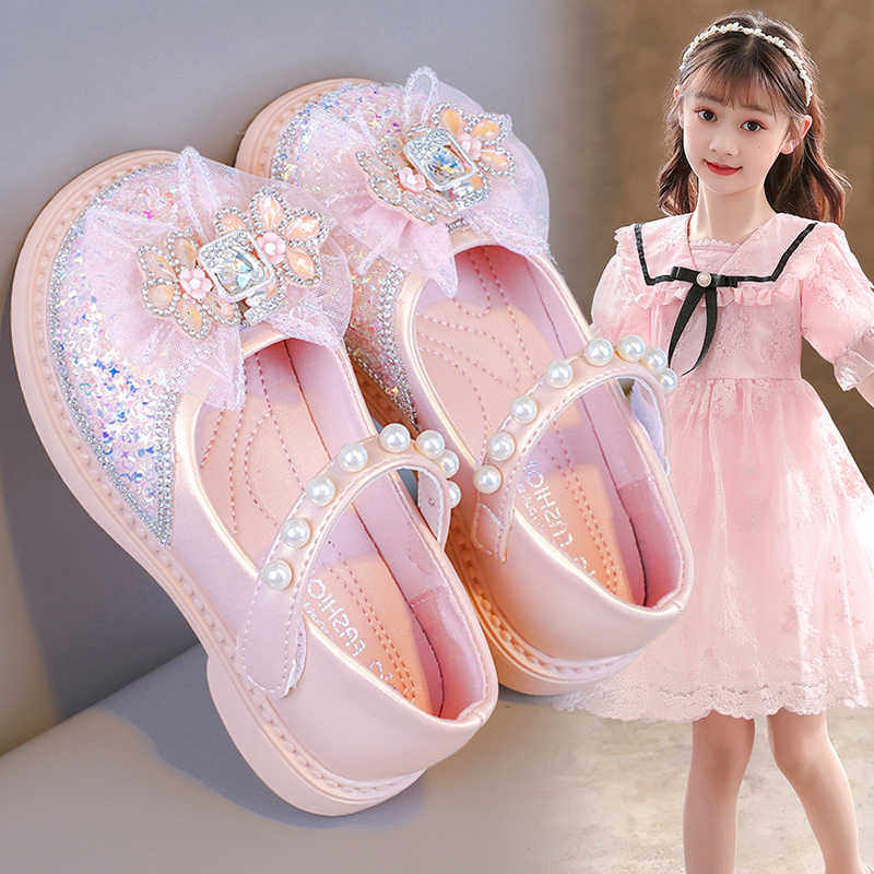 女童公主鞋2025新款春秋小女孩水晶鞋配礼服皮鞋艾莎春季儿童鞋子,淘宝优惠券,粉丝福利购,淘宝优惠卷