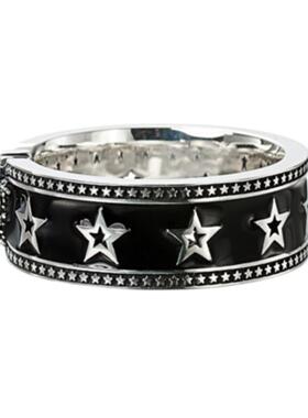 日系复古纯银星星皇冠十字架戒指