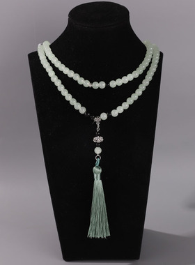 新中式绿色串珠斜挎链