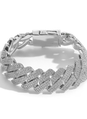 20MM菱形古巴链弹簧扣手链