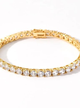 other男铜欧美锆石镶钻项链嘻哈