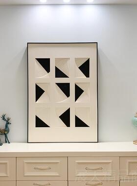 正品现代装简立约客厅装画样品房实物置画体雕刻挂画饰法式轻奢玄