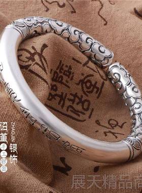 正品齐天大情圣足紧箍咒9侣定海神针纯银如意金箍棒手镯99银手工