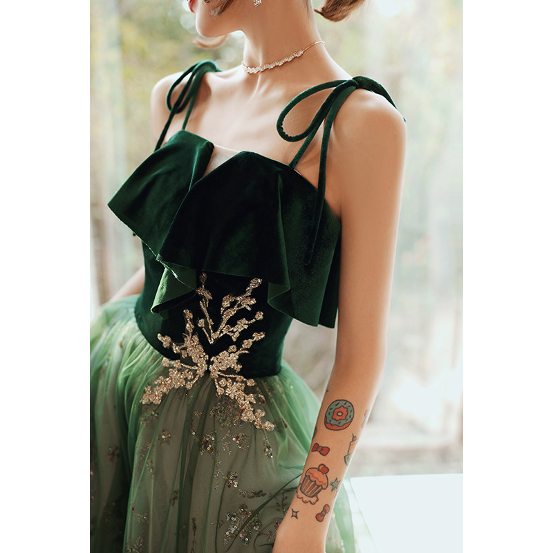 影楼婚纱礼服裙女仙女绿色连衣裙 菲麦司礼服/晚装