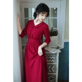 Бордовое вечернее платье, весенний длинный лонгслив, современная юбка, по фигуре