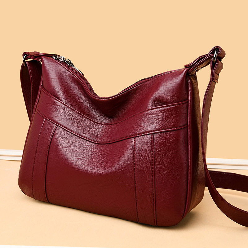 潮牌韩版新款真皮羊皮中年包包女士妈妈包大容量单肩包斜挎包背包,淘宝优惠券,粉丝福利购,淘宝优惠卷