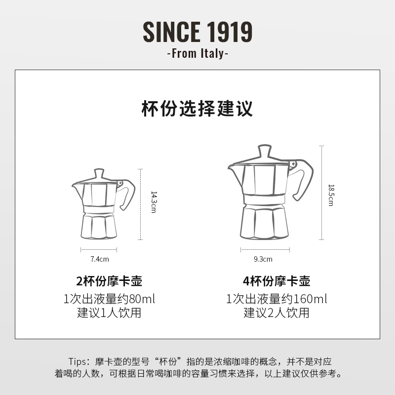 【官方正品】比乐蒂摩卡壶咖啡壶煮意式浓缩家用咖啡机户外分享