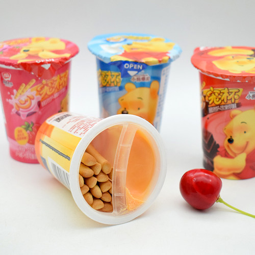 滨崎迪士尼心宠杯小熊维尼蘸酱棒棒饼干草莓巧克力酸奶味儿童零食 - 图1