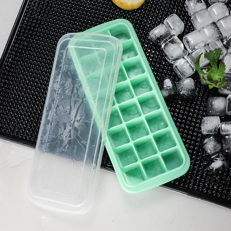 Silicone Ice Tray Ice Box Bar Whiskey Large Square Ice Cube Mold With Lid Ice Maker