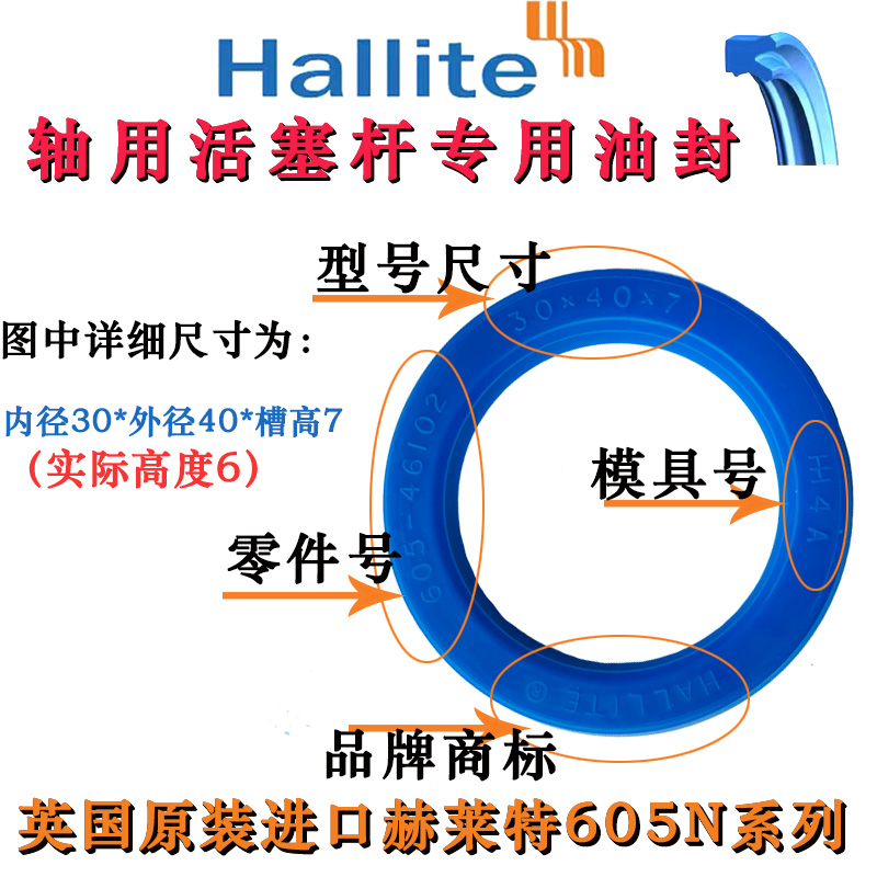 英国Hallite赫莱特液压油封605N-115/120*123/128/130/135/140*10 - 图1