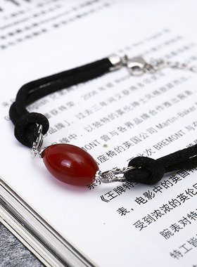 顺丰包邮玛瑙手链本命年红色手链路路通手绳珠子手串玉石黑绳手链