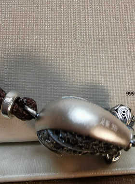 复古999纯银吉祥大象项链3D立体双面配带足银平安毛衣链可调长短