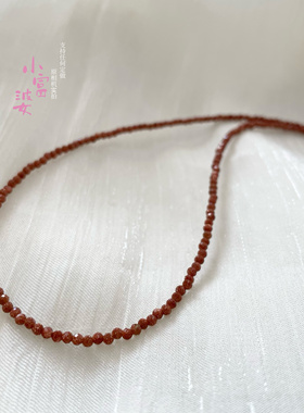 秋冬新款天然金沙石串珠项链女复古轻奢小众高级感锁骨链2025