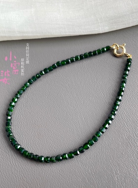 沙弗莱色绿沙石方糖手链2.5m切面超闪显白小众设计感闺蜜礼物手串