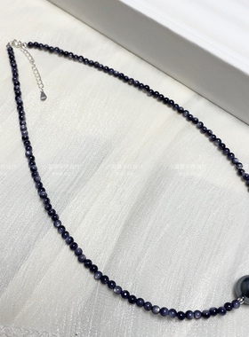 黑色珍珠贝母项链ins 脖颈链简约高级感大溪地锁骨链小众女冷淡风