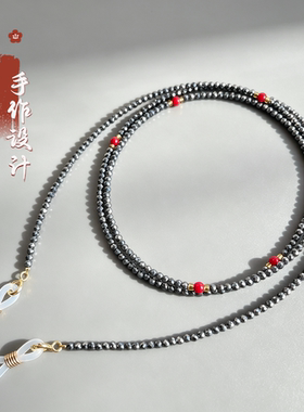 超闪太赫兹银灰色长链女款毛衣链 2mm眼镜链耳机防丢链皮筋多层