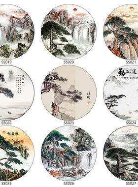 新中式屏风纱画乔其纱定制屏风花格专用半透明画布山水花鸟风景画