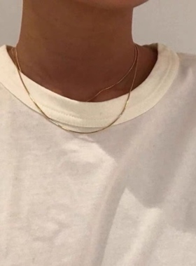 CHOKER欧美复古极简风叠带锁骨链