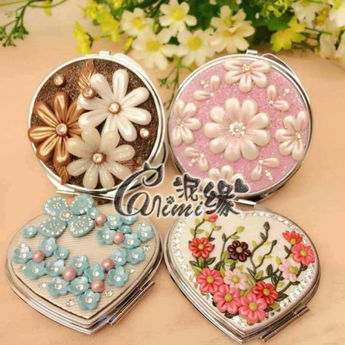 Глина в форме сердца, круглое квадратное зеркало, «сделай сам»