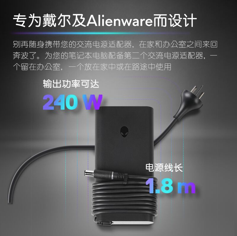 原装正品ALIENWARE外星人笔记本电源适配器240瓦330W氮化镓充电器 - 图0