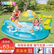 intex baby boy child inflatable swimming pool thickened baby swimming bucket family home show water bath pool