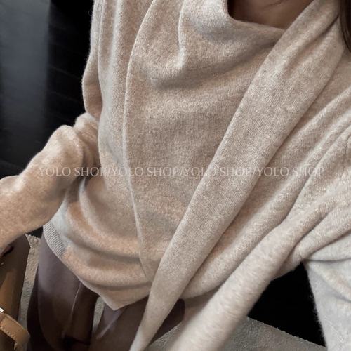 YOLO SHOP 一眼万年 温柔风气质飘带设计女秋冬羊毛针织打底上衣 - 图0