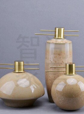 精选现代新中式古典陶瓷储物罐摆件酒店会所售楼处样板.房软装饰