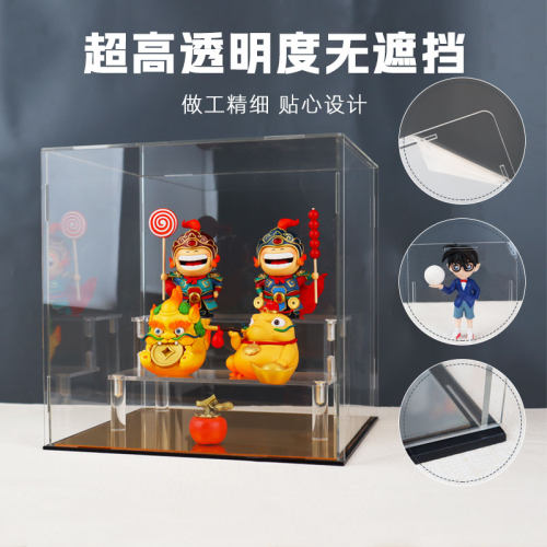 高透明亚克力展示盒手办落地收纳模型罩玩具高达拼装防尘盒子定制 - 图1