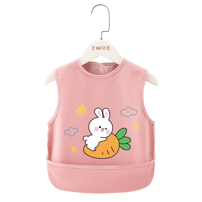 Children's smock waterproof sleeveless anti-dirty waterproof bib summer girl's smock for eating baby apron reverse wear protective clothing