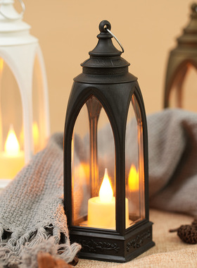 圣诞节装饰品复古迷你小马灯LED电子蜡烛灯家居装饰摆件礼品风灯