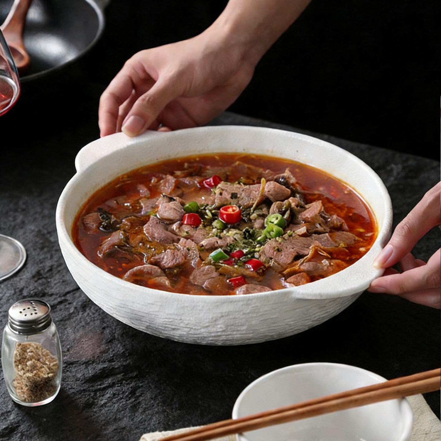 岩石2026新款大碗陶瓷汤碗家用酸菜鱼大盆碗大号水煮鱼肉片盘汤盆,淘宝优惠券,粉丝福利购,淘宝优惠卷