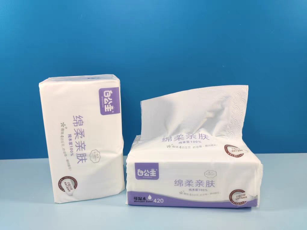白公主棉柔亲肤156x185大张一提10包95抽380张厚实大纸巾 - 图1
