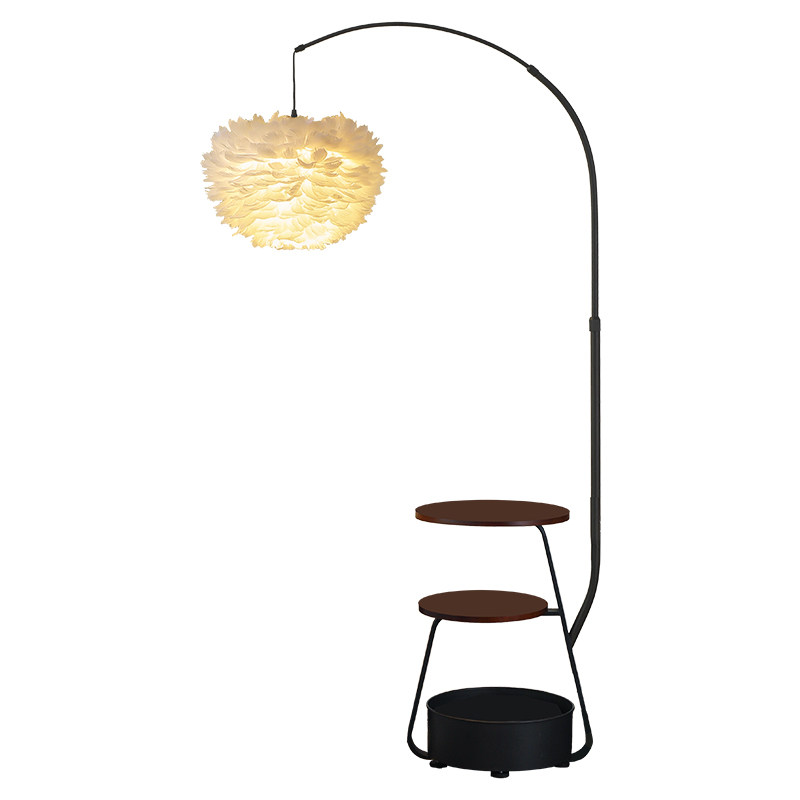 羽毛钓鱼灯落地灯客厅卧室沙发旁边几法式中古公主风氛围床头台灯,淘宝优惠券,粉丝福利购,淘宝优惠卷