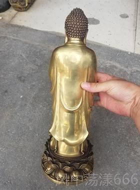 正品纯铜南无阿弥陀狗佛像家接引佛摆件居供奉属猪属命本佛摆设