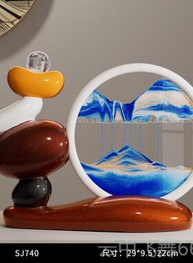 正品时来运转家流沙画摆件轻奢高档客厅电柜酒柜公室招财居装办饰