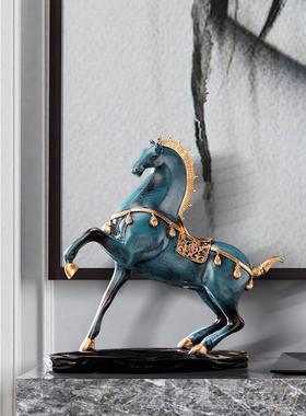 正品高级厅感装饰招财马摆件生酒柜客肖办公室书桌面新中式吉祥品