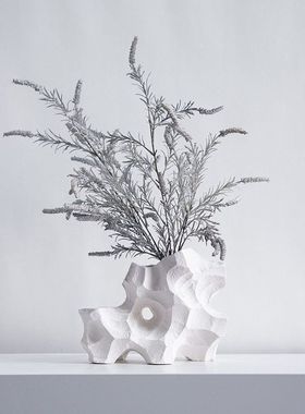 侘寂风太湖石花器摆件餐厅客厅民宿样板间装饰品干花瓶桌面