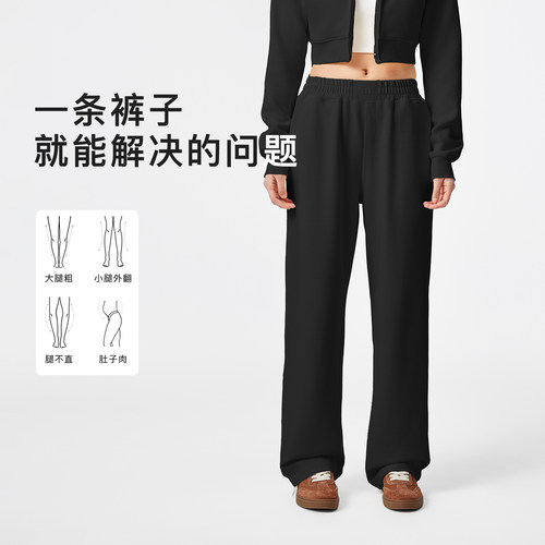 BODYDREAM简单裤 时髦廓形卫裤男裤子宽松直筒裤舒适运动裤休闲裤 - 图0