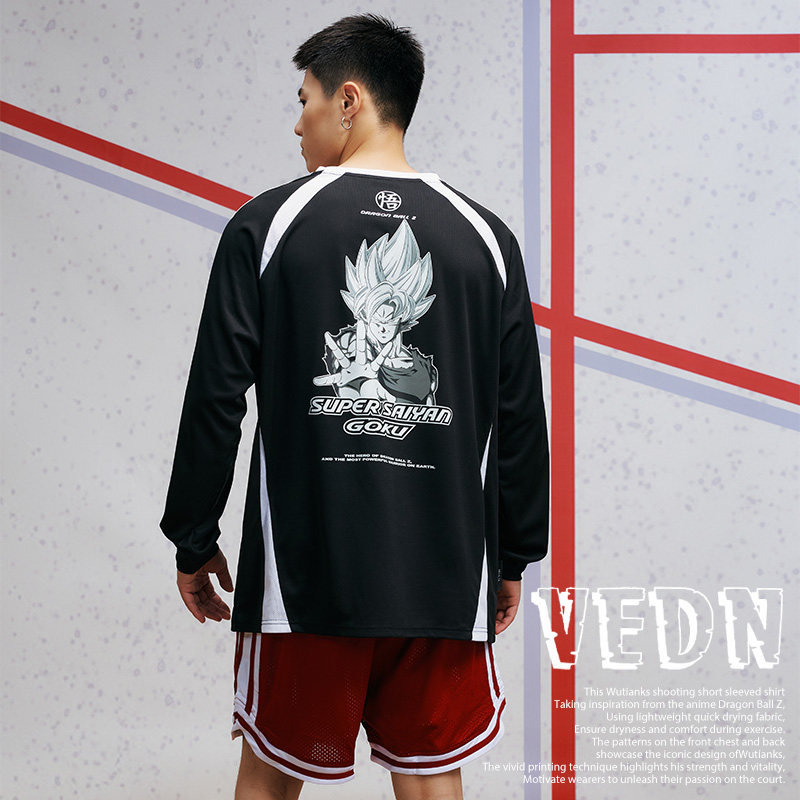 维动龙珠Z联名长袖投篮服运动T恤男美式篮球健身训练跑步网眼上衣,淘宝优惠券,粉丝福利购,淘宝优惠卷