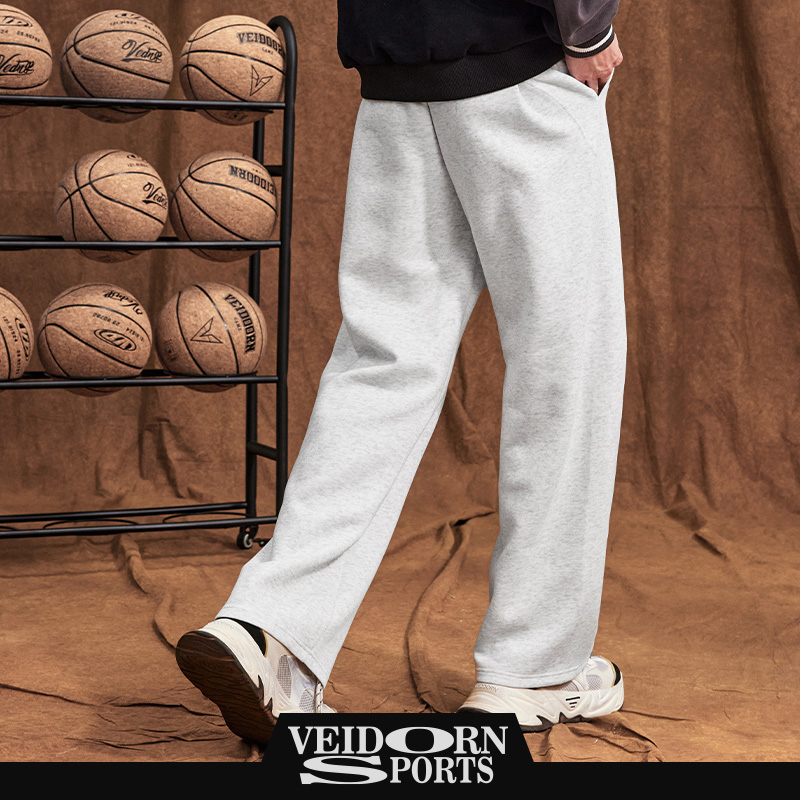 维动双影运动裤男秋季新款卫裤美式篮球跑步长裤宽松休闲直筒裤子 - 图1