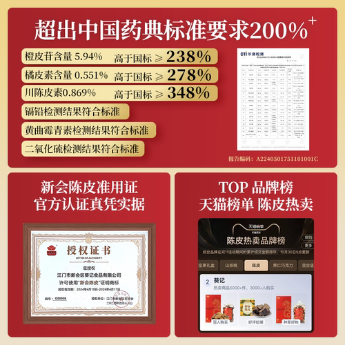 葵记新会陈皮干官方旗舰店礼盒礼物生日正宗十五年第二代尊品200g - 图1