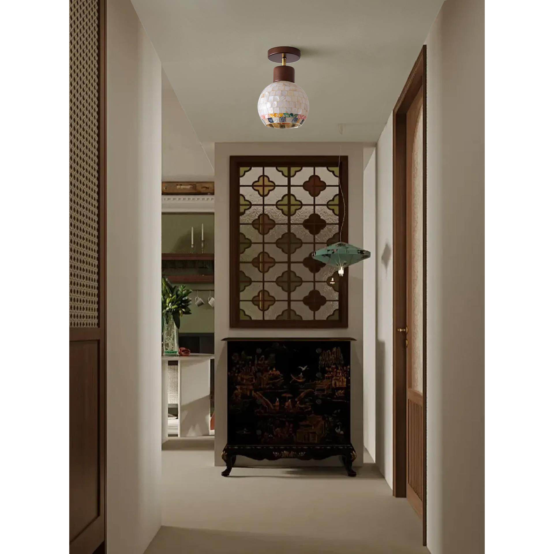 法式中古风走廊过道灯复古高级感贝壳入户玄关灯衣帽间阳台吸顶灯,淘宝优惠券,粉丝福利购,淘宝优惠卷